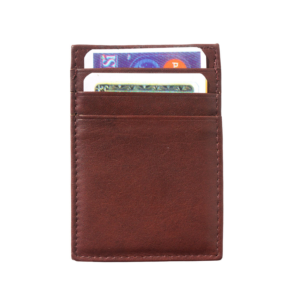 Luigi Leather Card Holder Money Clip - Made In Italy