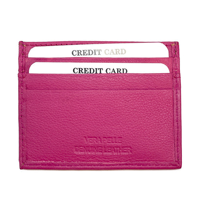 Genuine Leather Credit Card Holder with Transparent Window - Made In Italy
