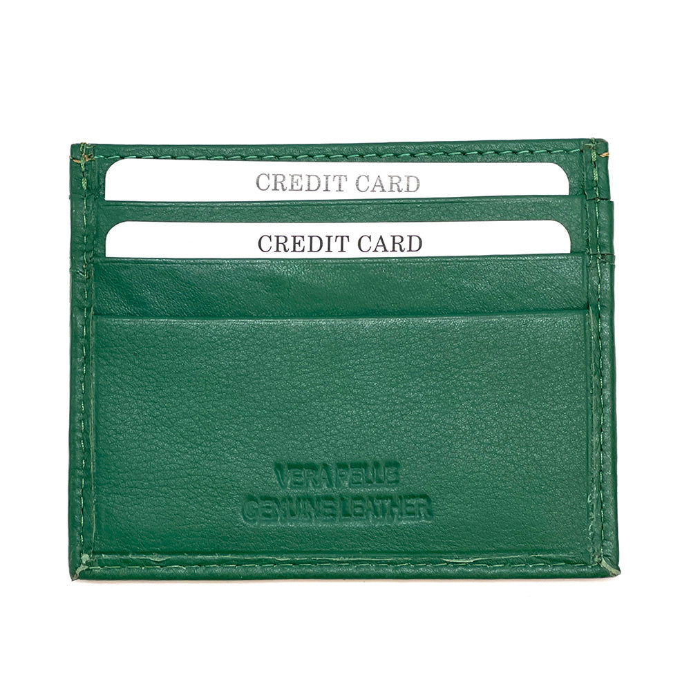 Genuine Leather Credit Card Holder with Transparent Window - Made In Italy