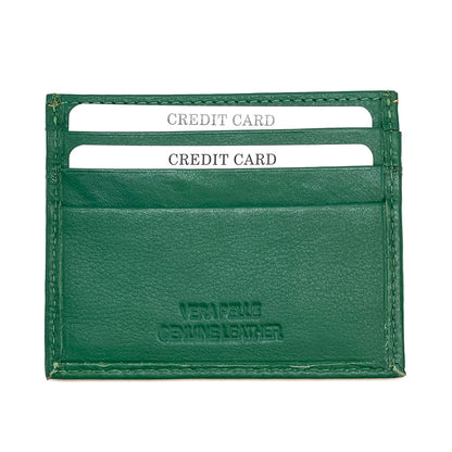 Genuine Leather Credit Card Holder with Transparent Window - Made In Italy