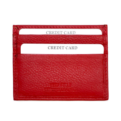 Genuine Leather Credit Card Holder with Transparent Window - Made In Italy