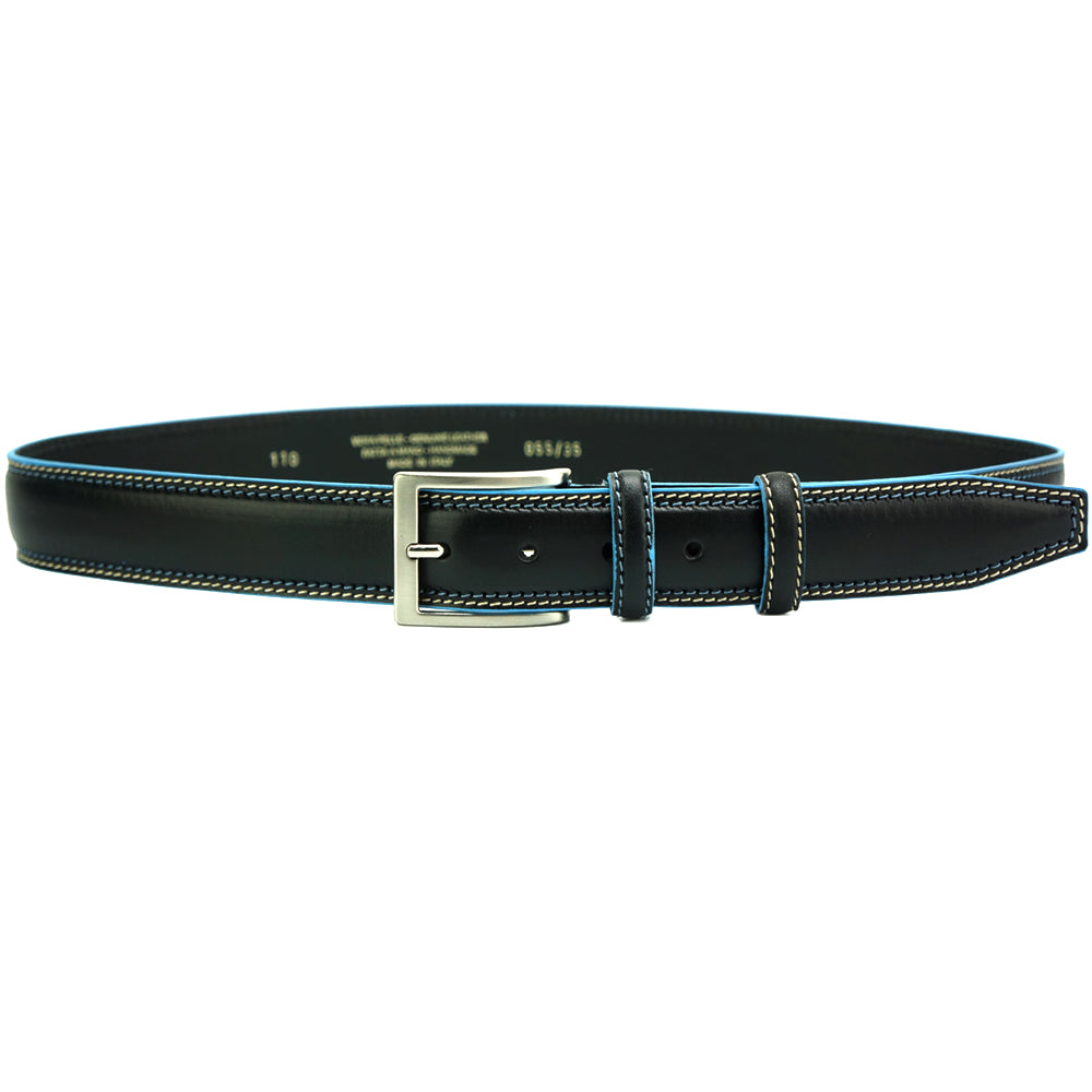 Blue Square Men’s leather belt - Made In Italy