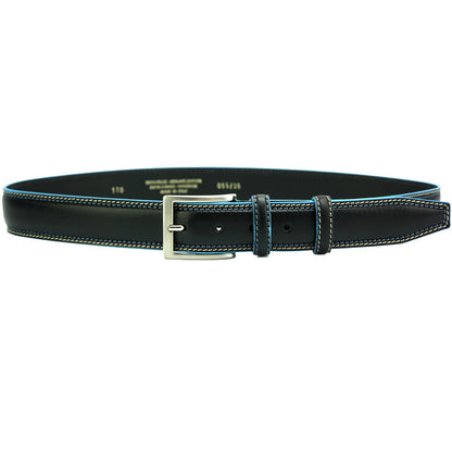 Blue Square Men’s leather belt - Made In Italy