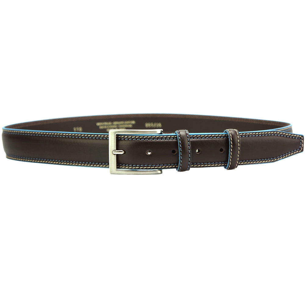 Blue Square Men’s leather belt - Made In Italy