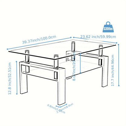 [Modern Glass Coffee Table]  Living Room Furniture, Clear Coffee Table,