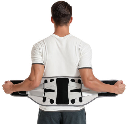 Widening waist belt and detachable steel plate lumbar support