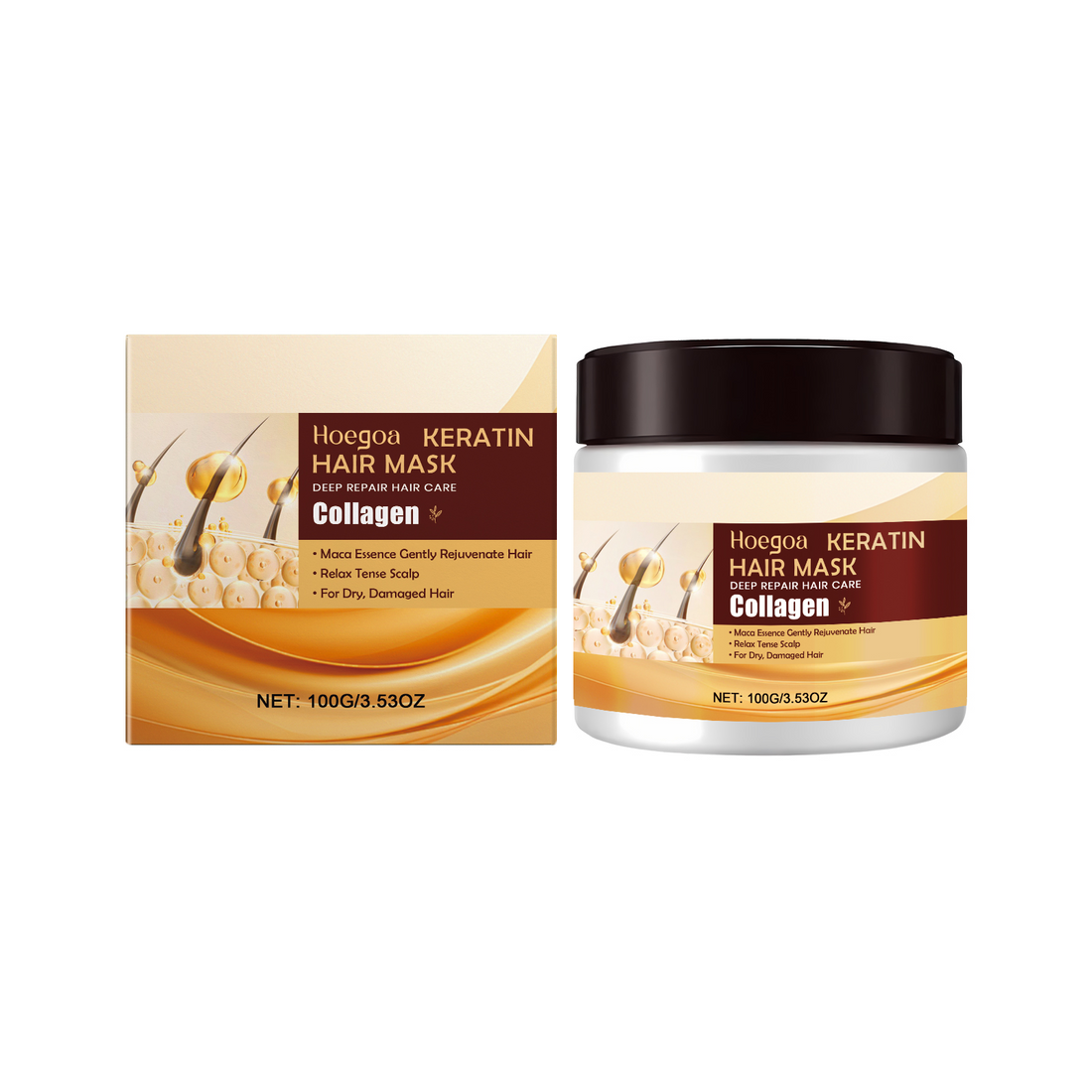 Hoegoa Keratin Repairs The Hair Membrane, Nourish Hair Knot Not Light, Smooth Hair Care Natural Luster Membrane