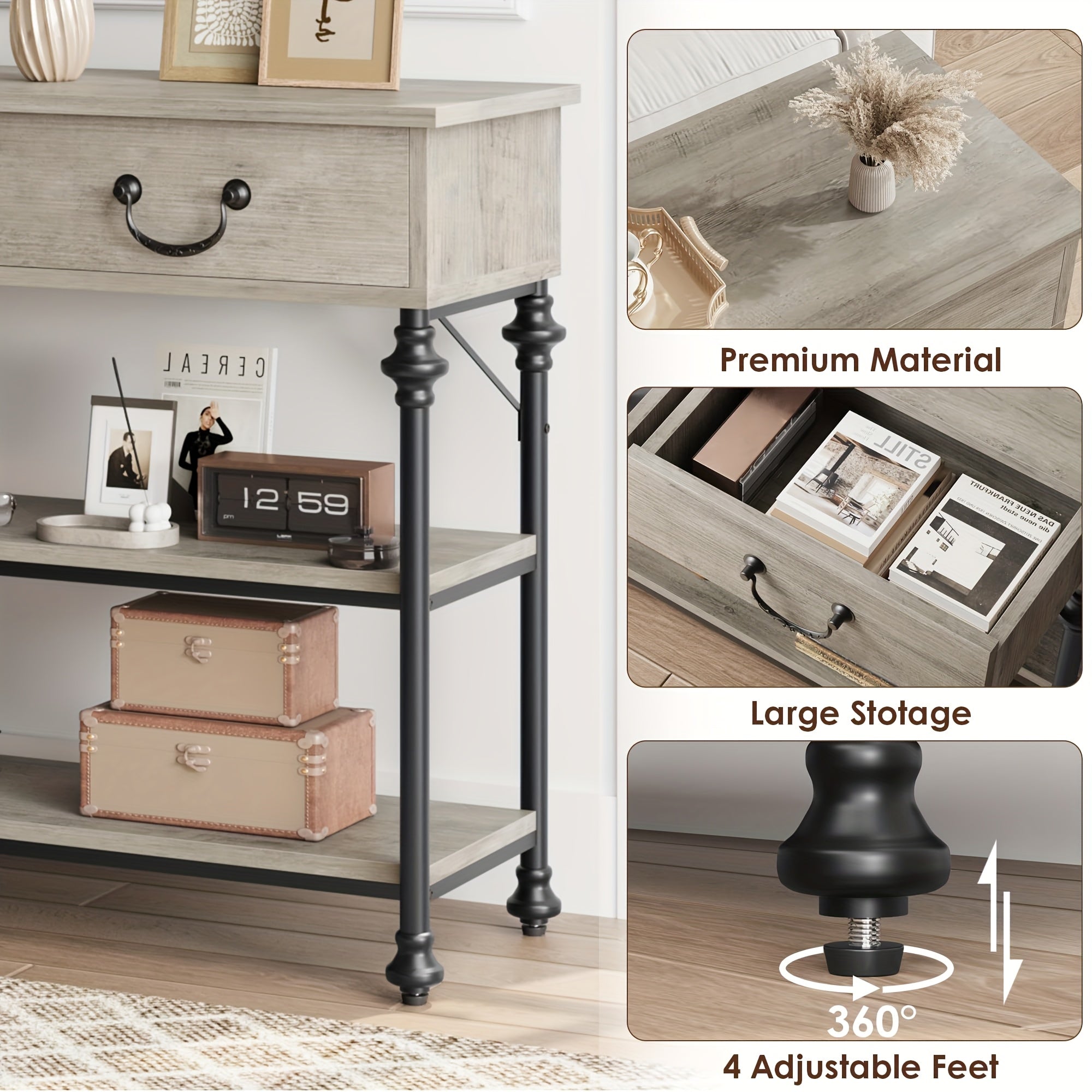 Console Table - Versatile Sofa Table Elegant - Brown
