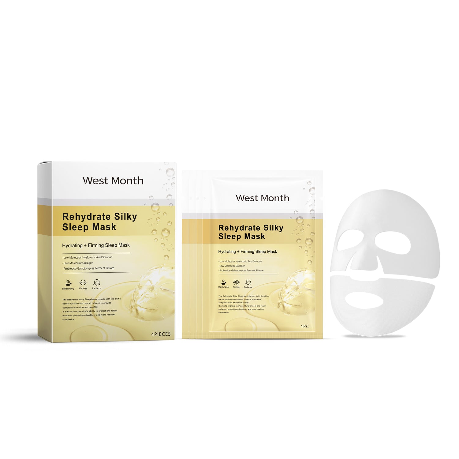 West&amp;Month Collagen Moisturizing Mask Nourishes The Facial Skin And Hydrates The Facial Skin