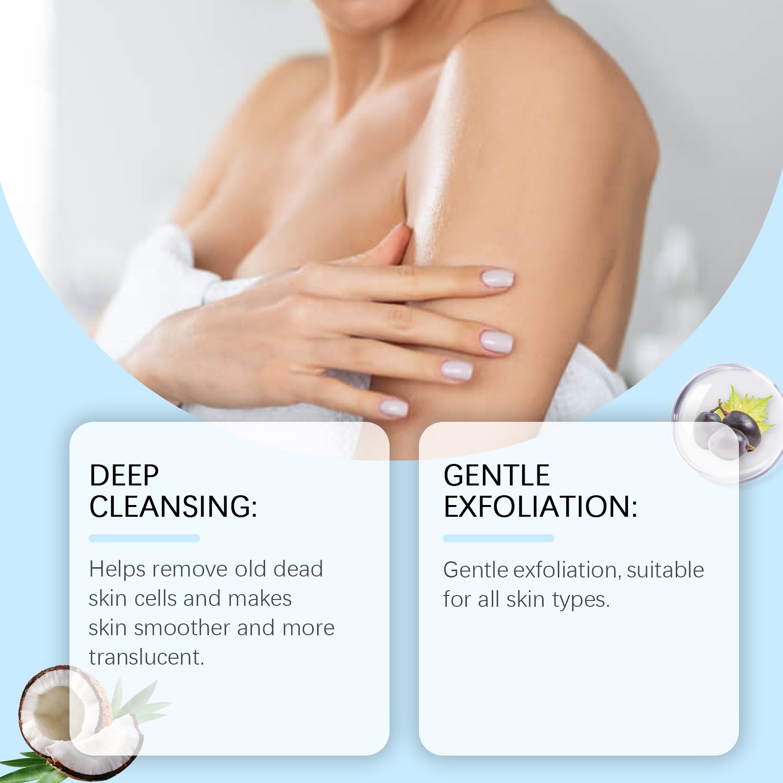 West&amp;Month Exfoliating Body Scrub, Clear Skin, Remove Dead Skin, Smooth And Brightening Skin Scrub