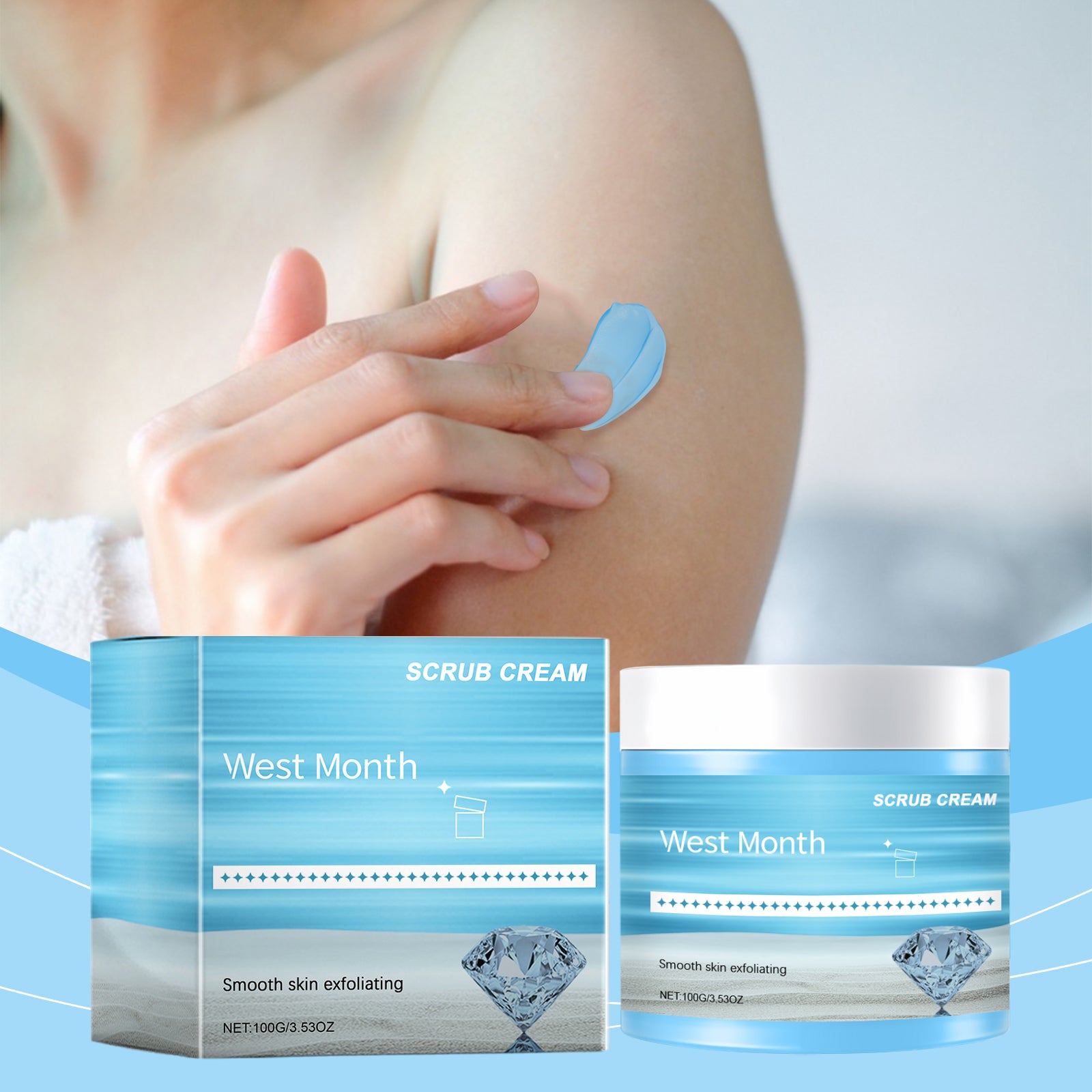 West&amp;Month Exfoliating Body Scrub, Clear Skin, Remove Dead Skin, Smooth And Brightening Skin Scrub