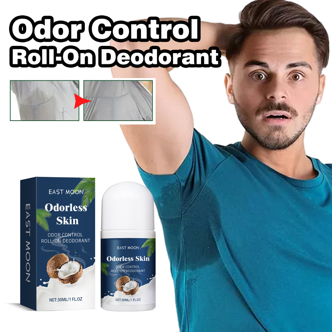 Coconut Vanilla Antiperspirant Beads, Deodorant Under The Armpit Antiperspirant Deodorant Body Lasting Dry Stop Sweat Beads