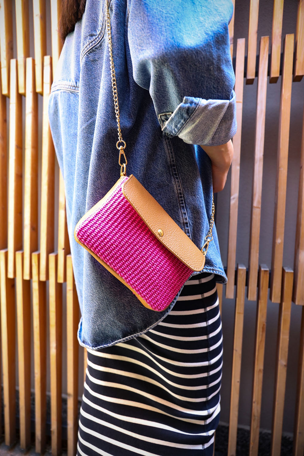 Solea Straw and Leather Clutch &amp; Crossbody Bag - Made In Italy