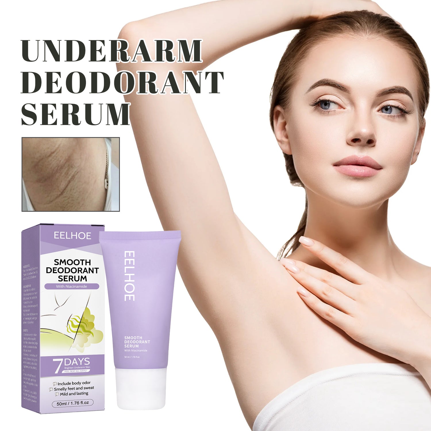 EELHOE Underarm Deodorant Cream Underarm Whitening Clean Armpit Odor Odor Body Odor Refreshing Anti-Sweat Deodorant Cream