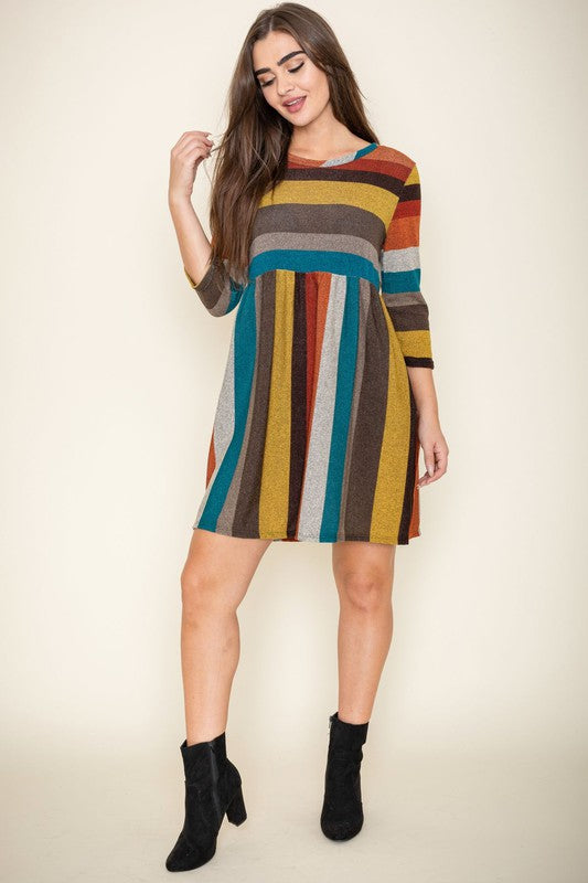 Multi Color Mini Casual Dress