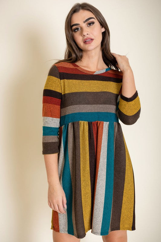 Multi Color Mini Casual Dress