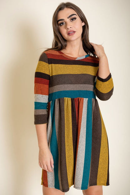 Multi Color Mini Casual Dress