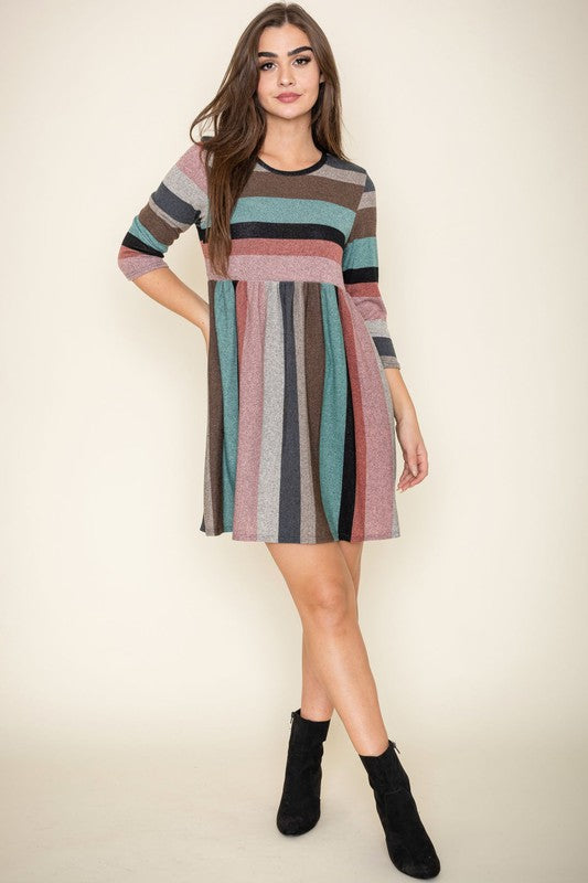 Multi Color Mini Casual Dress