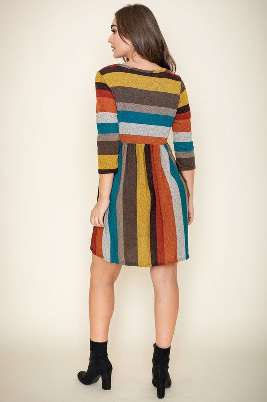 Multi Color Mini Casual Dress