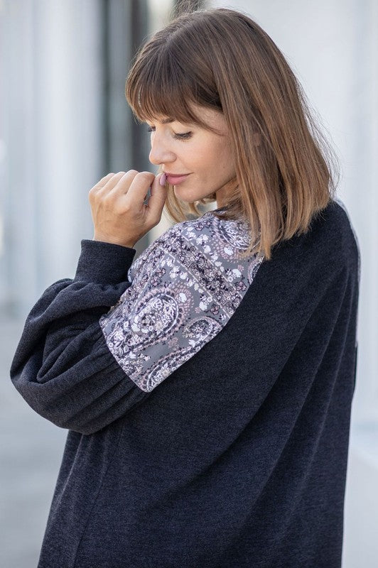 Paisley Shoulder Accent Tunic Plus  Dress