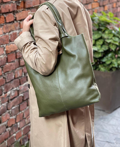 Claudia Soft Italian Cow Leather Tote Bag - Made In Italy