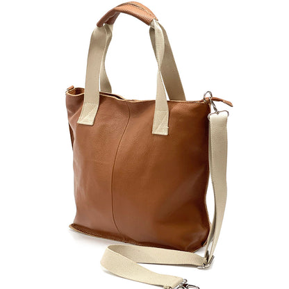 Zelina Italian Genuine Leather Tote Bag - Made In Italy