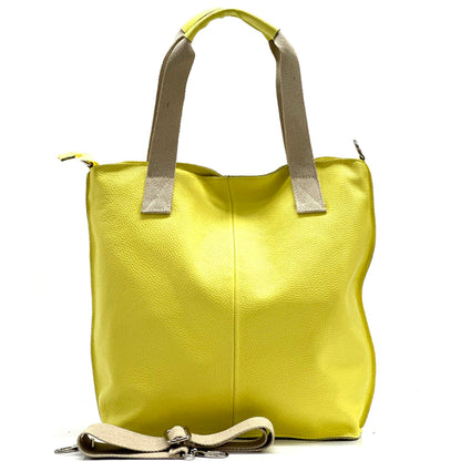 Zelina Italian Genuine Leather Tote Bag - Made In Italy