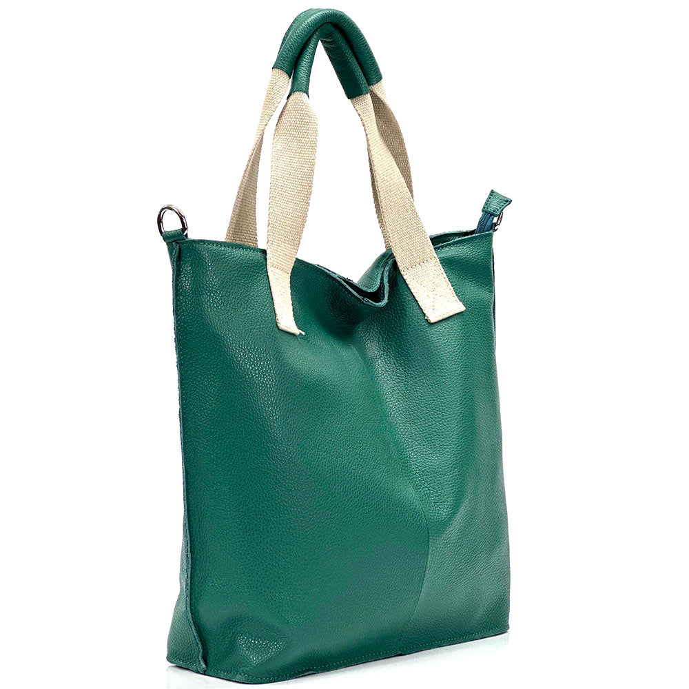 Zelina Italian Genuine Leather Tote Bag - Made In Italy