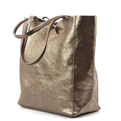 Babila Italian Genuine Leather Tote Bag - Made In Italy