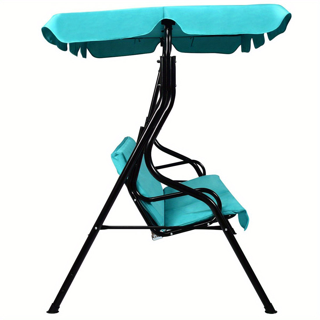 Outdoor 3 Seats Canopy Swing Glider Hammock Cushioned Steel Frame