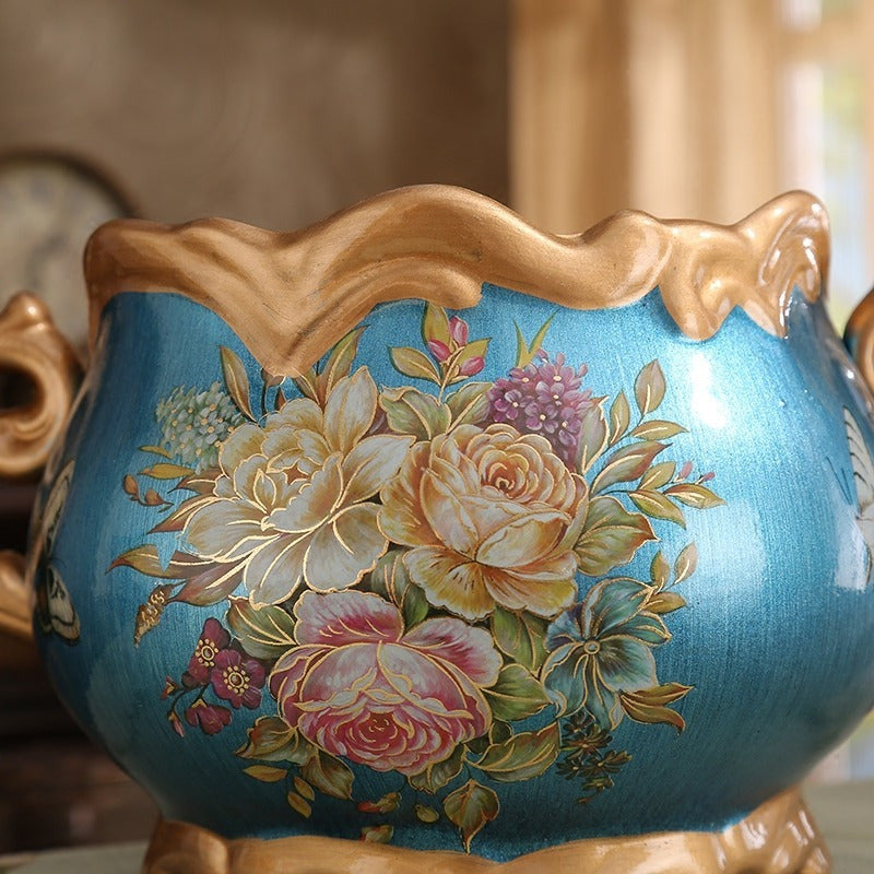 European-style retro ceramic vase, luxurious home living room coffee table TV cabinet vase