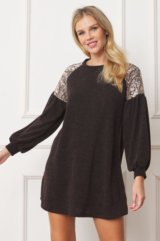 Paisley Shoulder Accent Tunic Plus  Dress