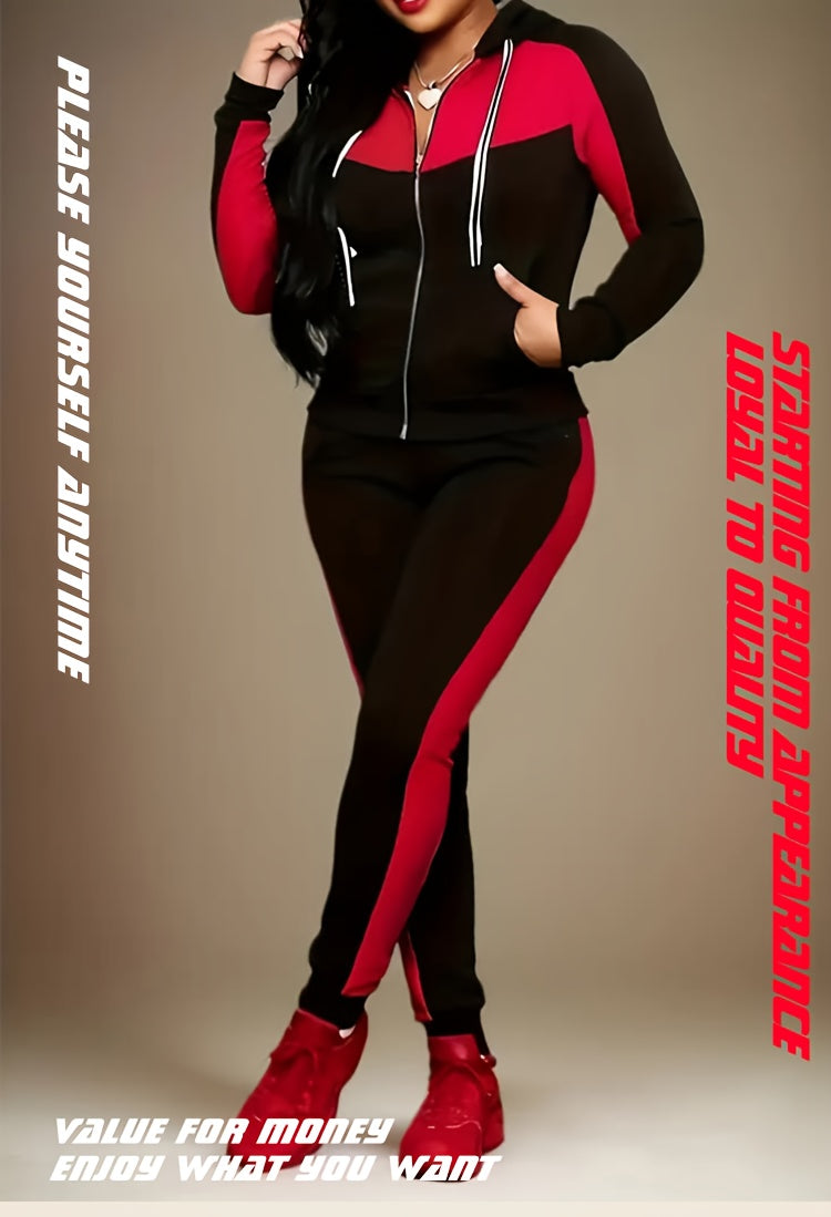 2025 Red &amp; Black Camo Hoodie Set | Women&