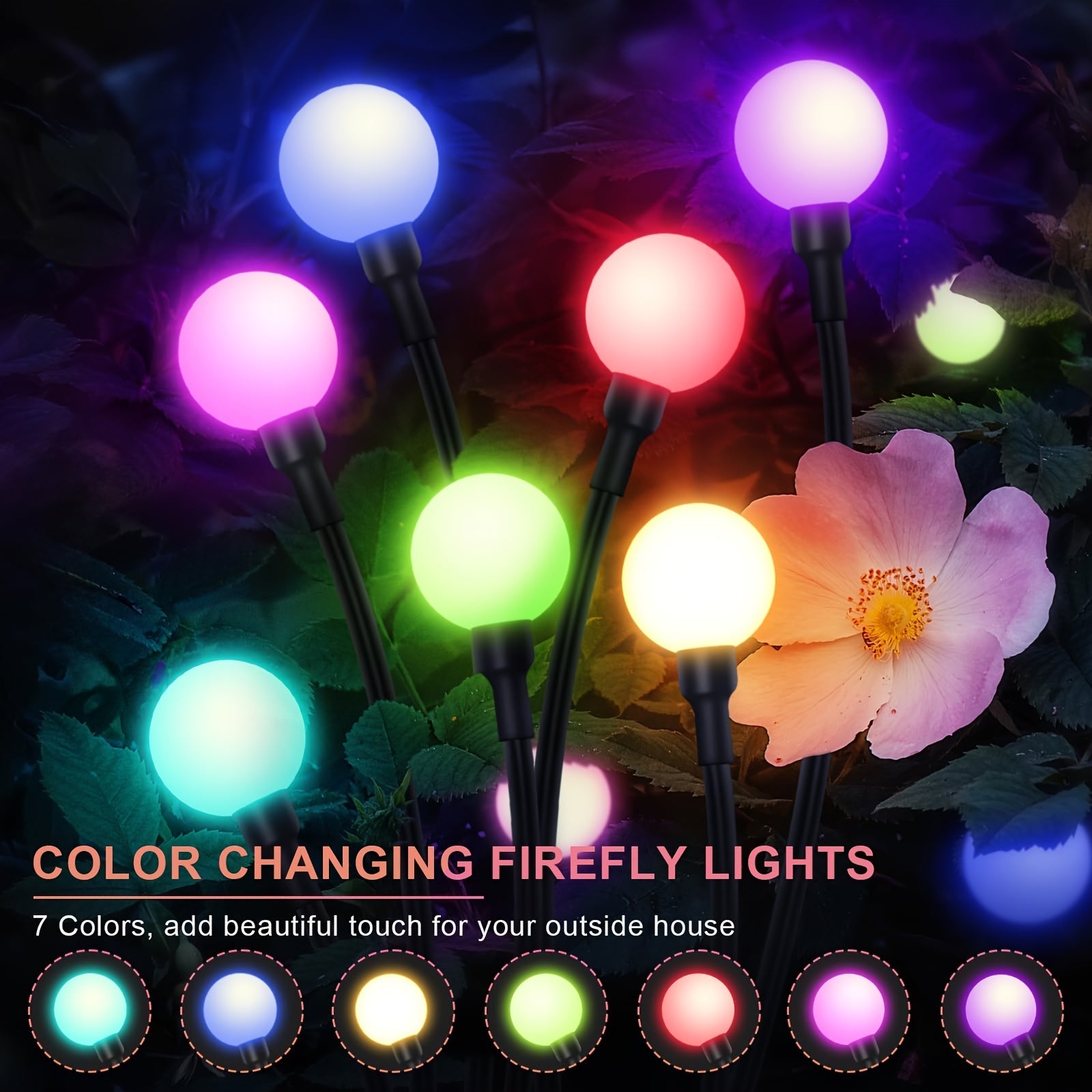 6-Pack 48 LED Solar Garden Lights, Solar Swaying Light