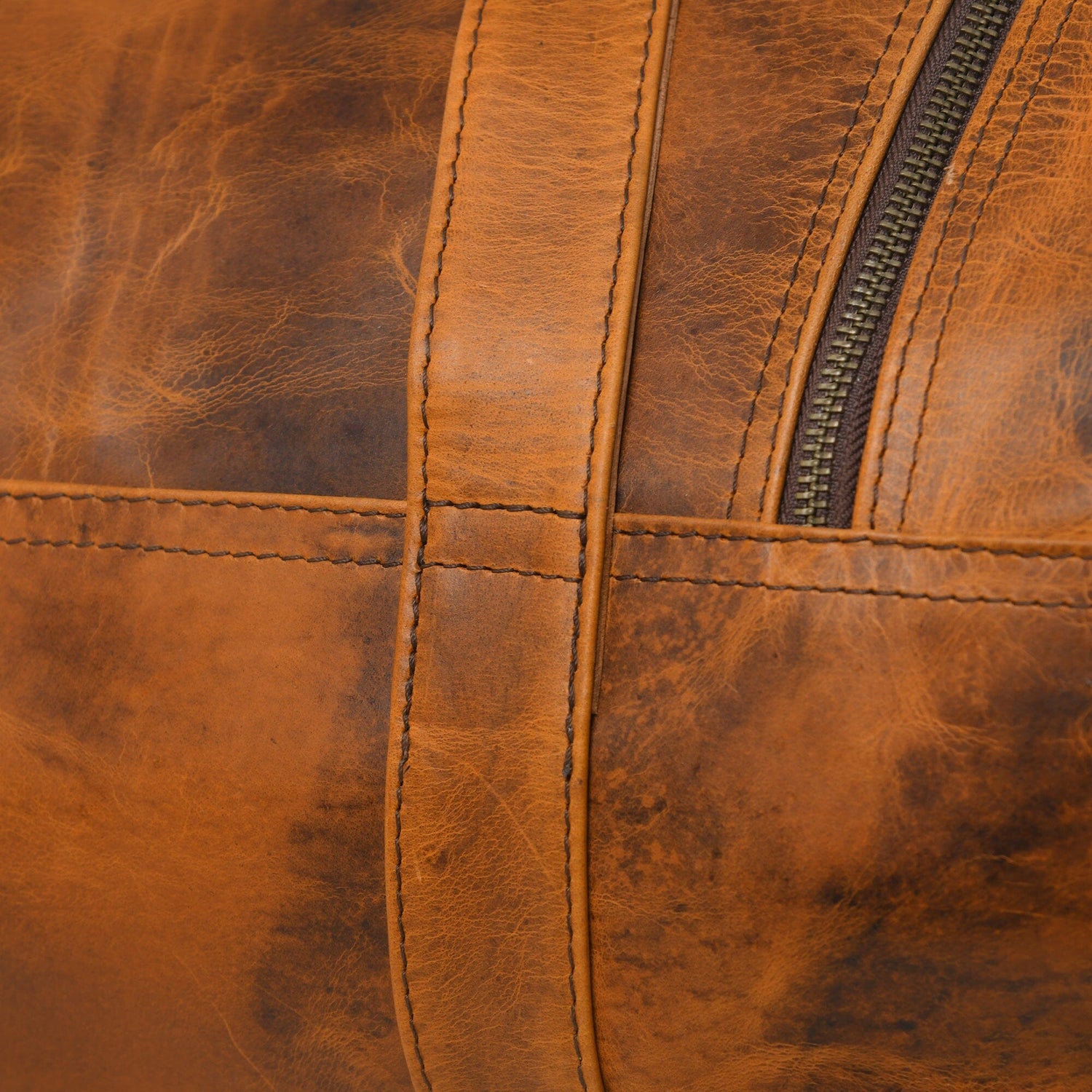 Leather Gym Travel Bag, Round