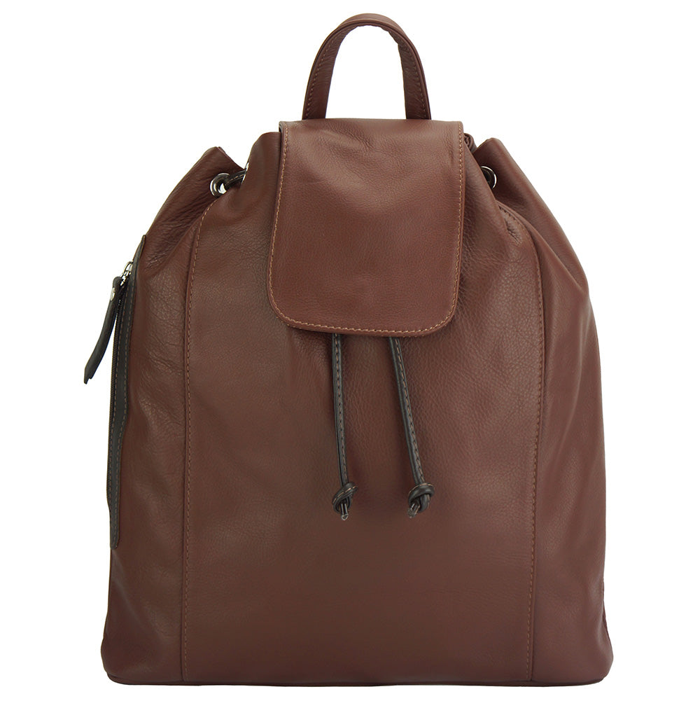 Ginevra leather Backpack - Made In Italy
