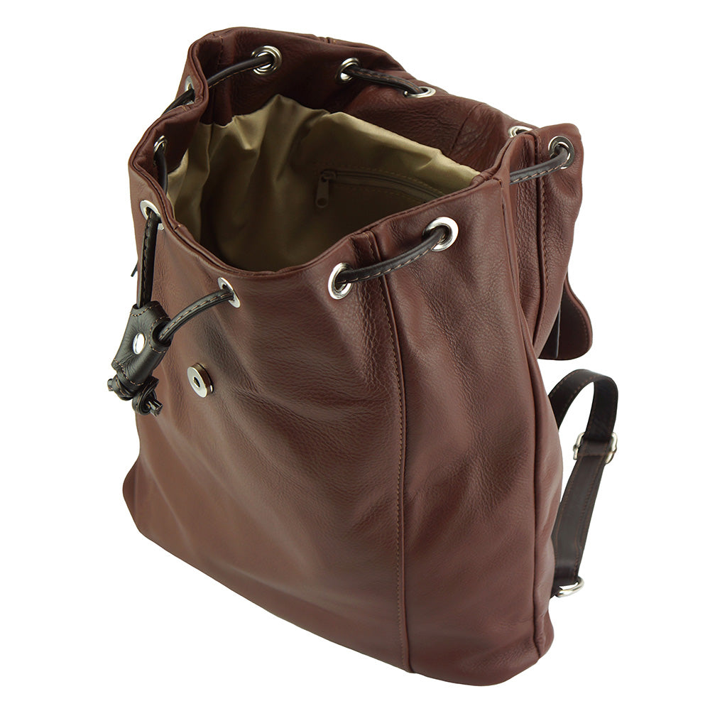 Ginevra leather Backpack - Made In Italy