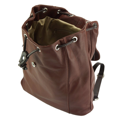 Ginevra leather Backpack - Made In Italy