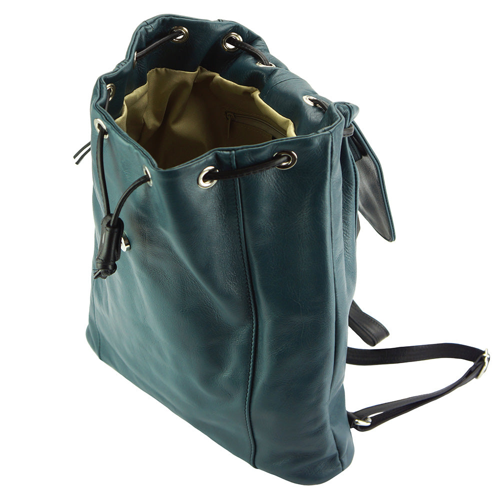 Ginevra leather Backpack - Made In Italy