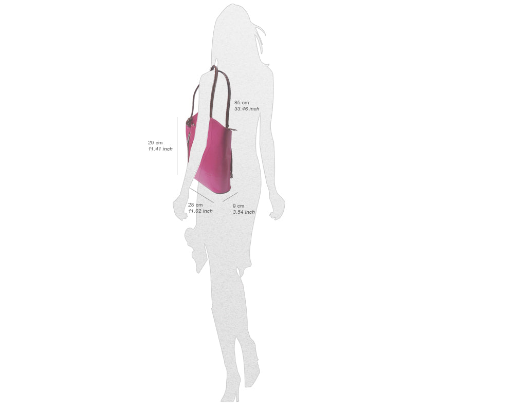 Cloe Leather Convertible Shoulder Bag and Backpack - Made In Italy