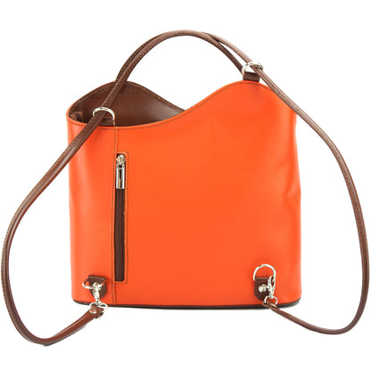 Cloe Leather Convertible Shoulder Bag and Backpack - Made In Italy