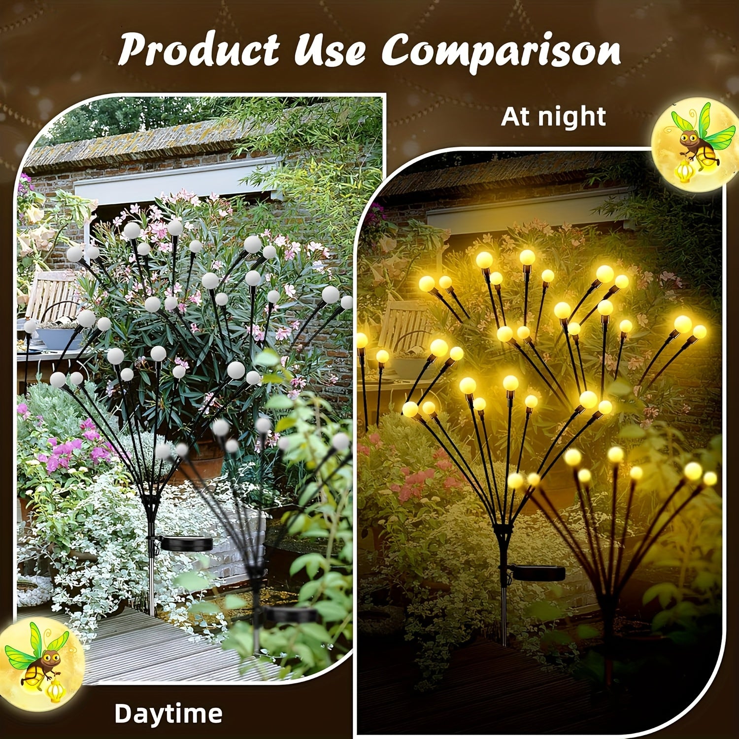 6-Pack 48 LED Solar Garden Lights, Solar Swaying Light