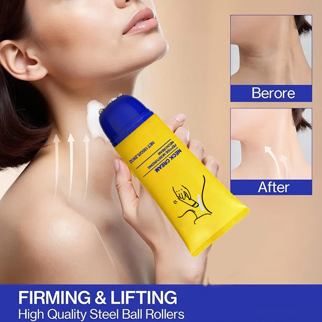 Long lasting moisturizing and wrinkle reducing neck cream