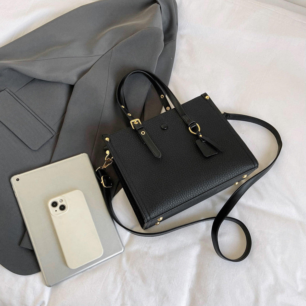 The Vegan leather tote - Crossbody Shoulder bag
