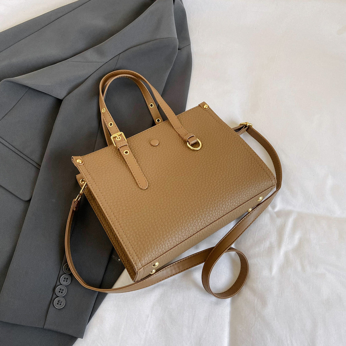 The Vegan leather tote - Crossbody Shoulder bag