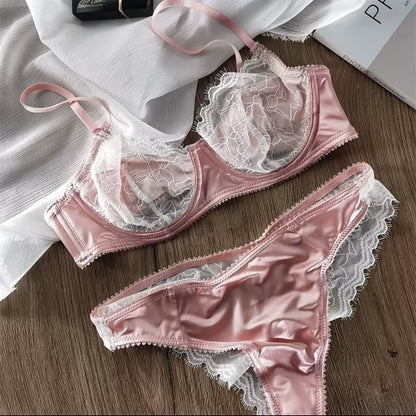 Anti convex point sexy pure desire lingerie French bra lace with steel ring thin lingerie women&