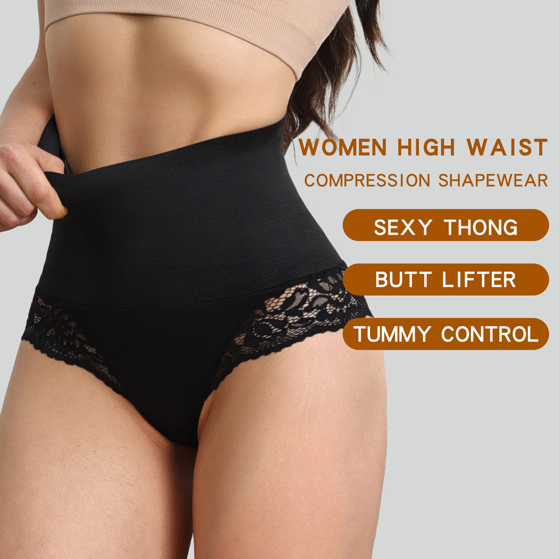 Waist Shaping Belly Control Underwear Lace Body Shaping Panties High Waist Tummy Control Shapewear