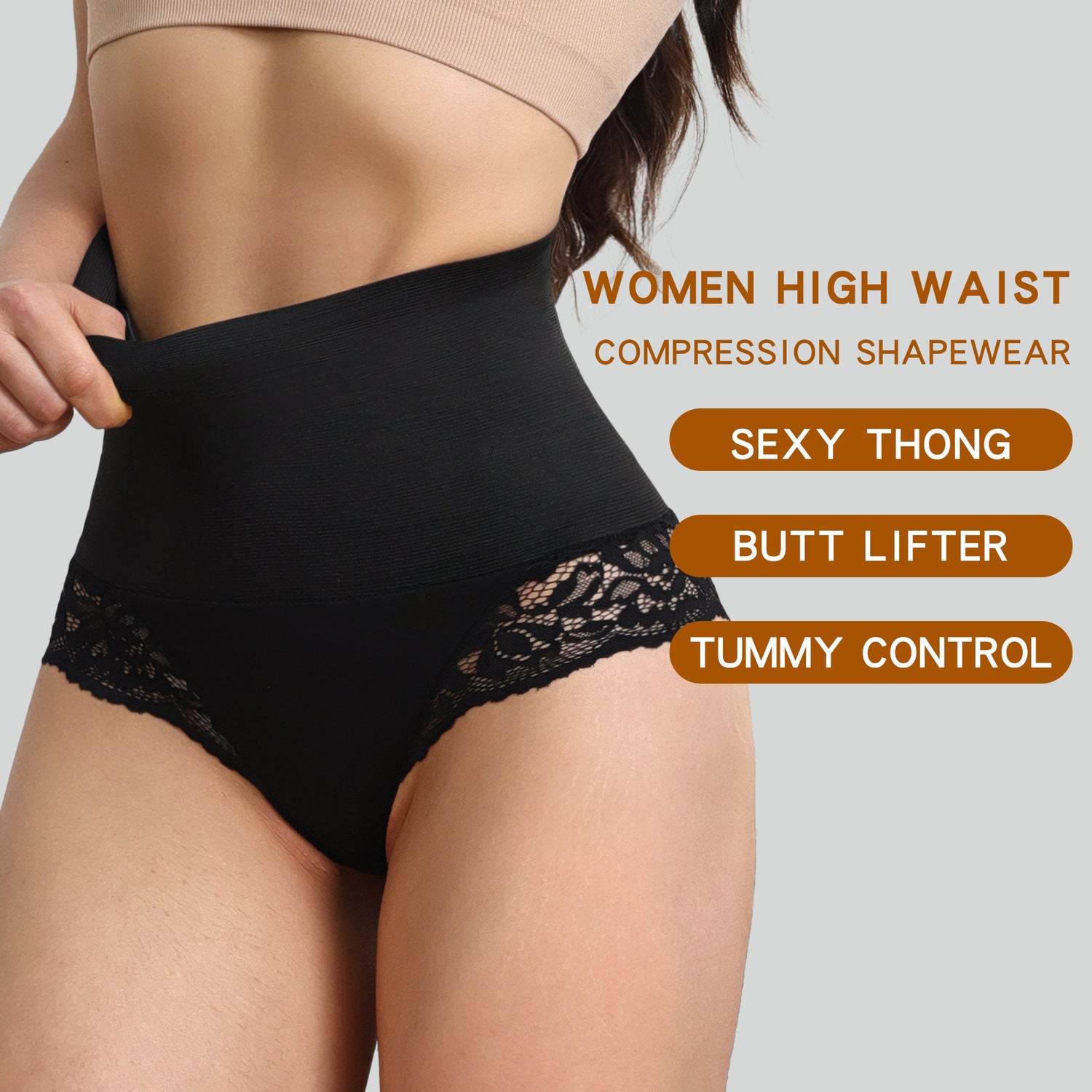 Waist Shaping Belly Control Underwear Lace Body Shaping Panties High Waist Tummy Control Shapewear
