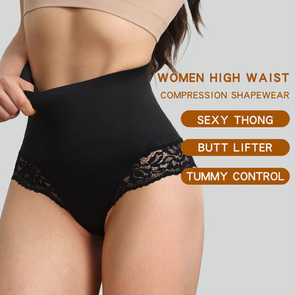 Waist Shaping Belly Control Underwear Lace Body Shaping Panties High Waist Tummy Control Shapewear