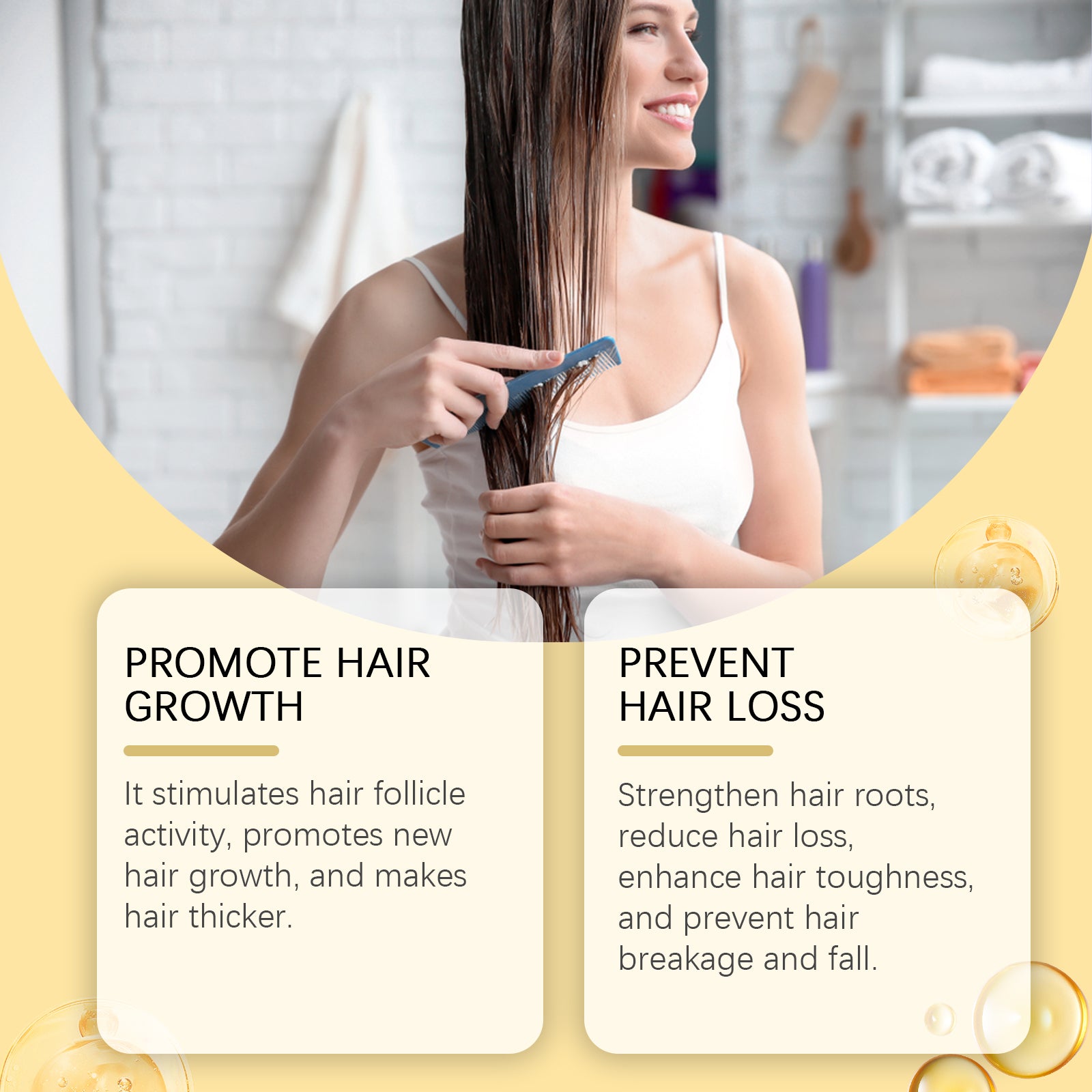 West&amp;Month Honey Hair Care Essential Oil, Honey Rosemary Repair Dry Hair End Moisture Nourishing Oil